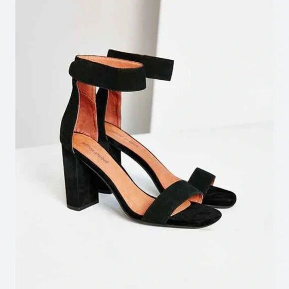 Jeffrey Campbell Black Holvey Suede Heel Sandals Size 9.5 - Picture 1 of 8